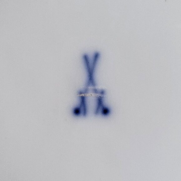 Antique Meissen Plate Courting Couple Romantic Scene Floral Design 8.75" - Picture 8 of 9